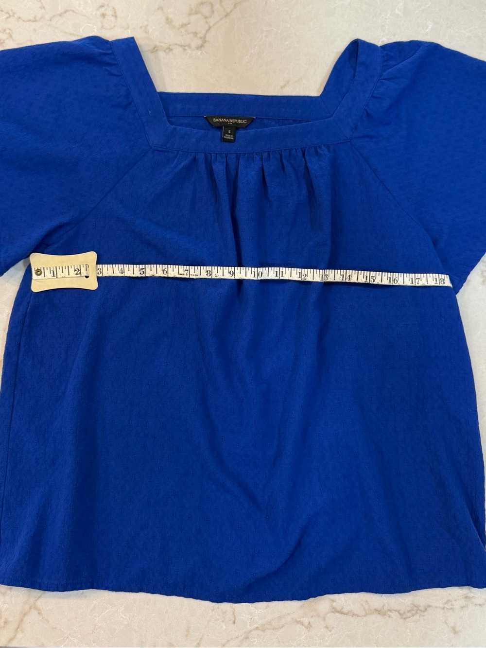 Banana Republic Blue Square Neck Blouse